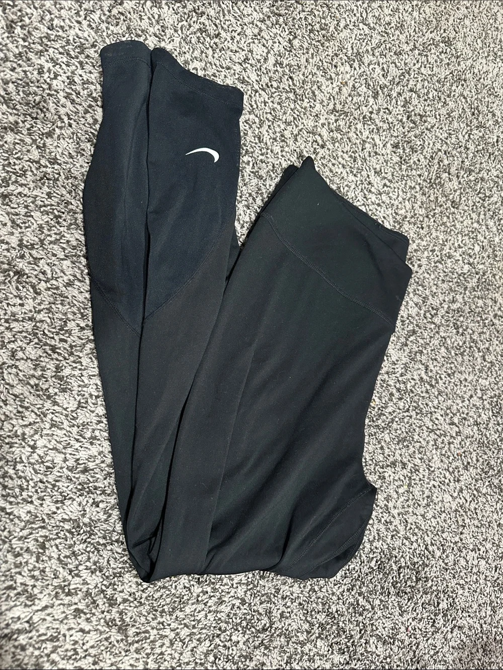 Nike Black Kids' Training Leggings with White Swoosh